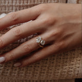 2.27 TCW Cushion & Oval Diamond Two Stone Engagement Ring