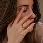 0.58 CT Round Chevron Lab Grown Diamond Wedding Band