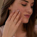 0.27 CT Round Curved Lab Grown Diamond Wedding Band