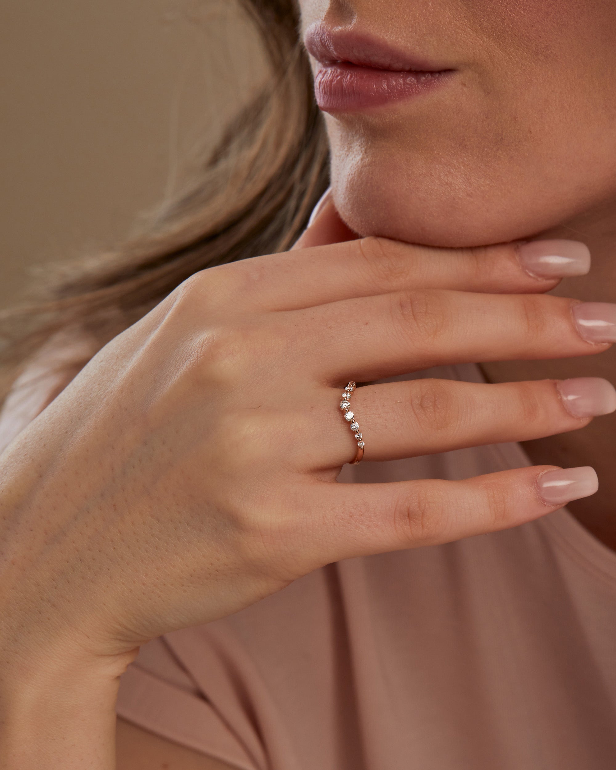 0.26 CT Round Swirl Lab Grown Diamond Wedding Band