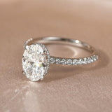 Oval  Lab Grown Diamond Pave Style Engagement Ring
