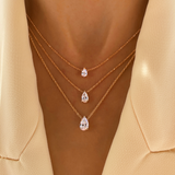 0.30 CT Pear Solitaire Lab Grown Diamond Necklace