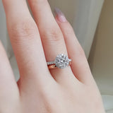Round Halo & Pave Lab Grown Diamond Engagement Ring
