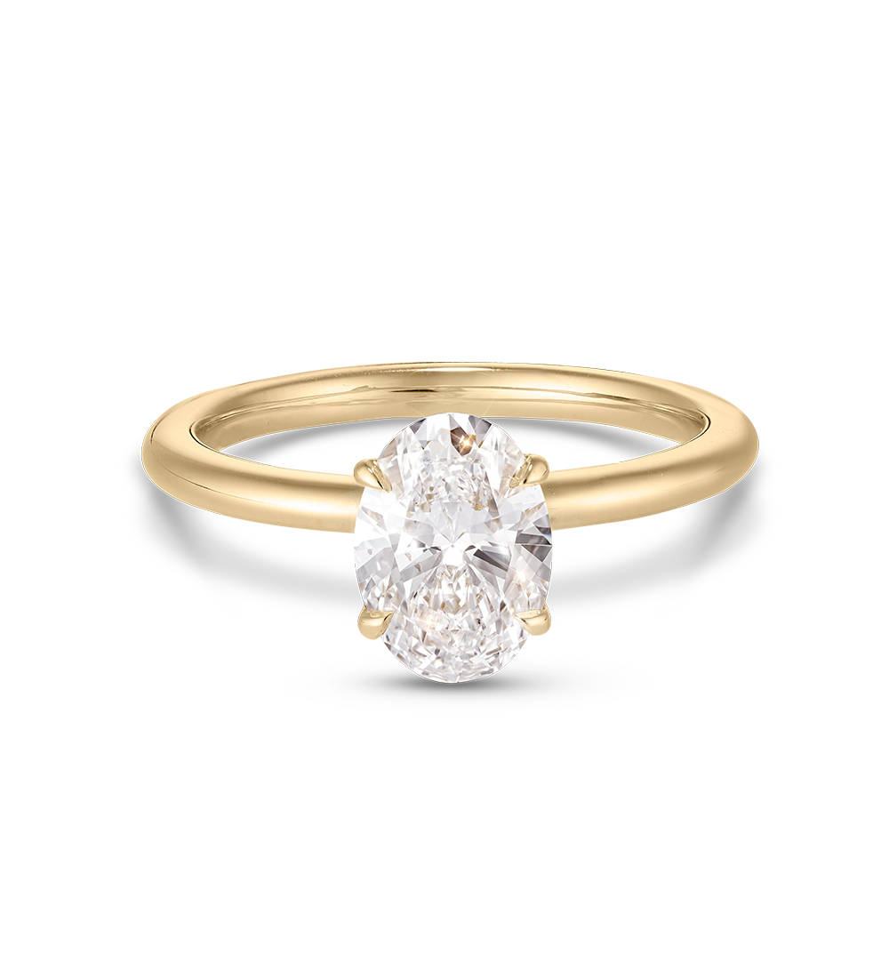 1.76 CT Oval Solitaire Lab Grown Diamond Engagement Ring