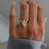 1.0 - 3.0 Moval Shaped Lab Grown Diamond Engagement Ring