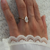 1.0 -3.0 CT Pear Shaped Lab Grown Diamond Soliatire Style Engagement Ring