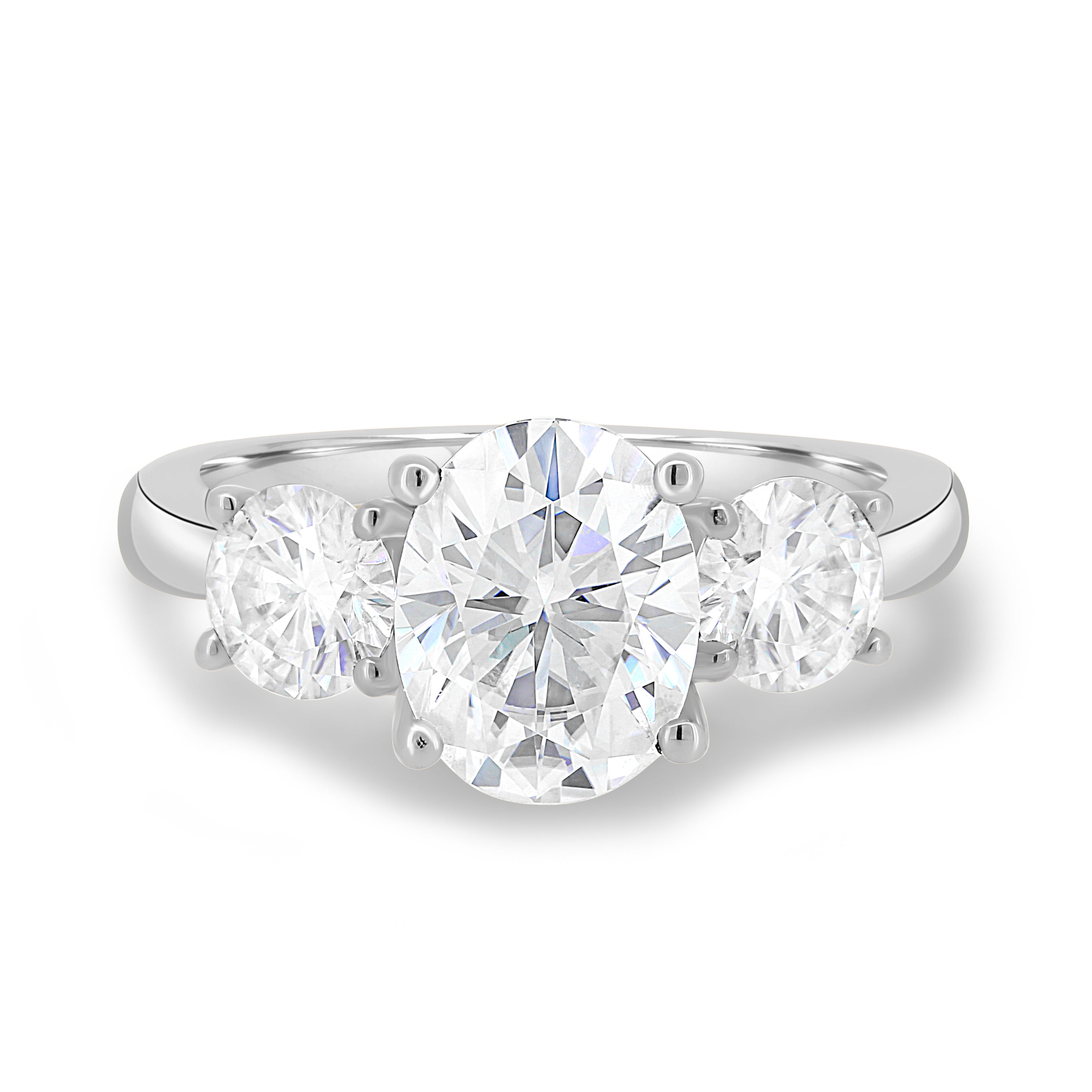 1.68 CT Oval Three Stone Lab Grown Diamond Engagement Ring