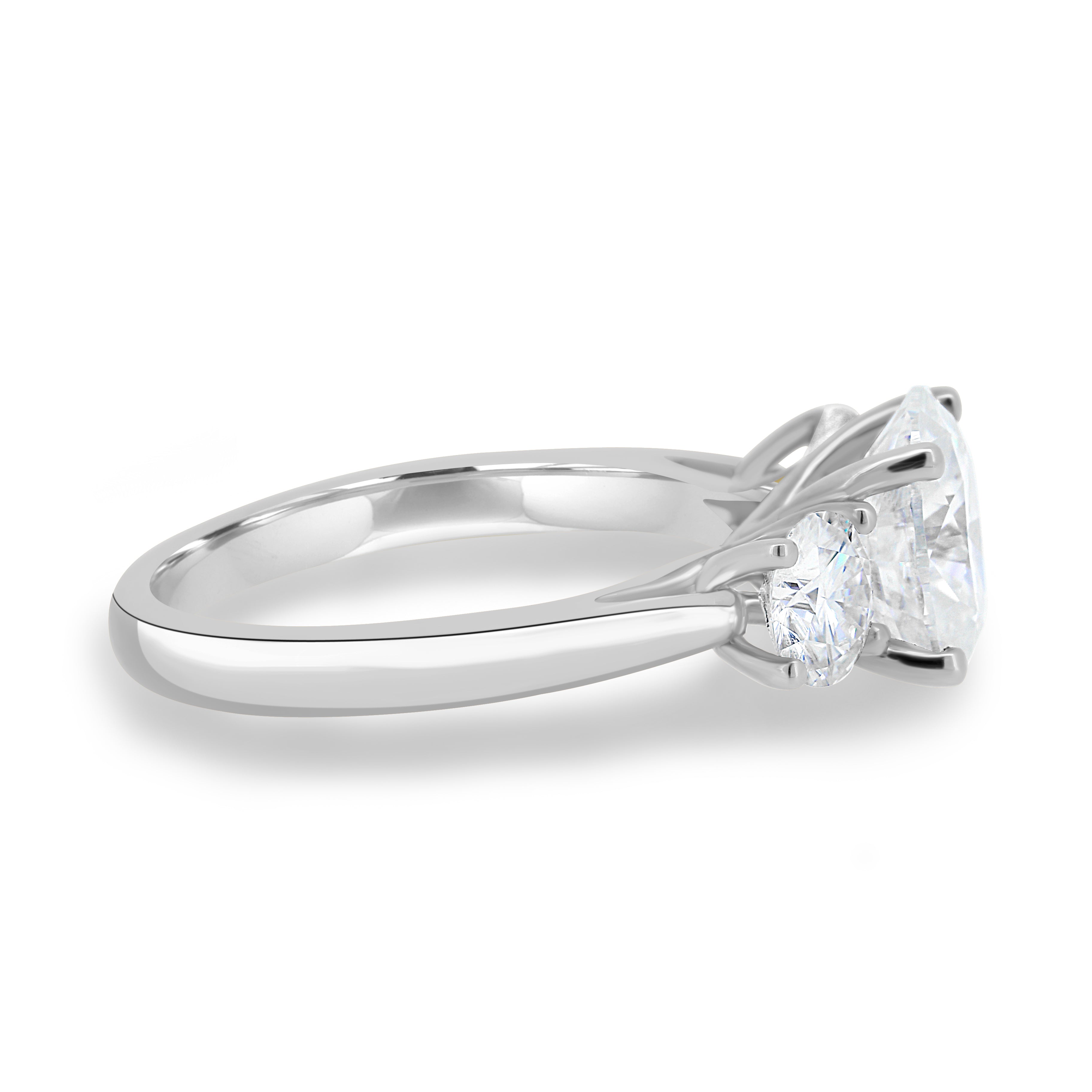 1.68 CT Oval Three Stone Lab Grown Diamond Engagement Ring