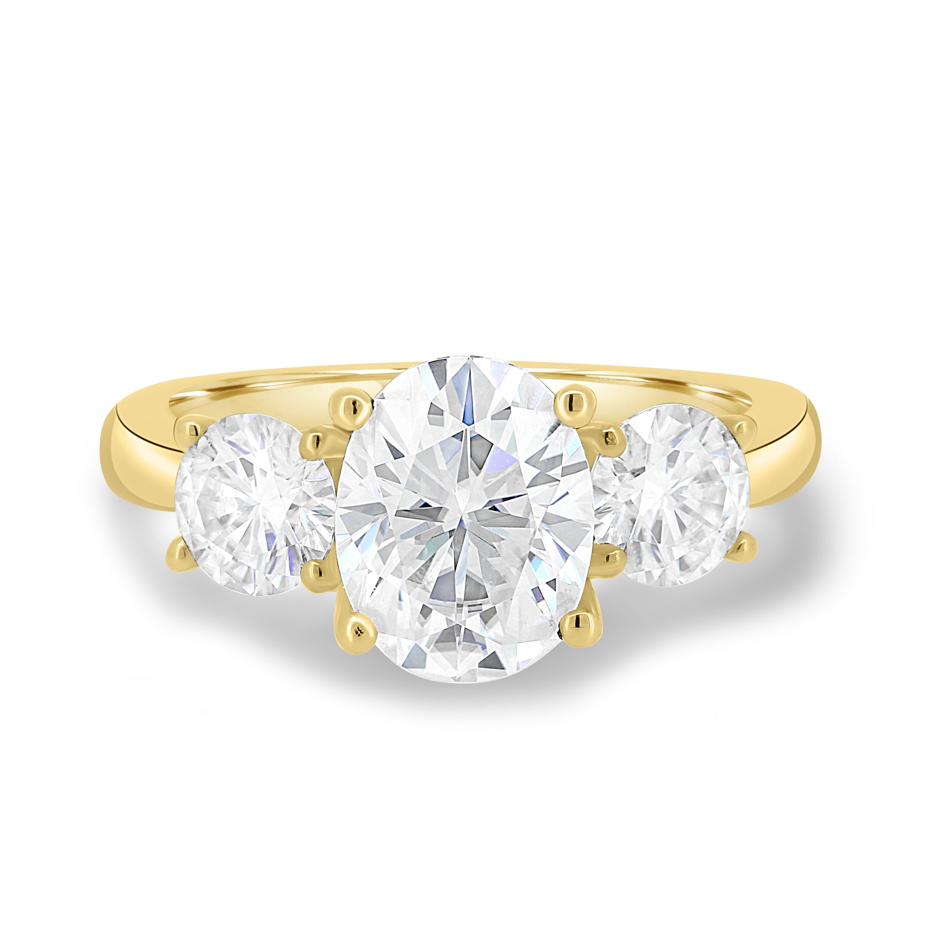 1.68 CT Oval Three Stone Lab Grown Diamond Engagement Ring