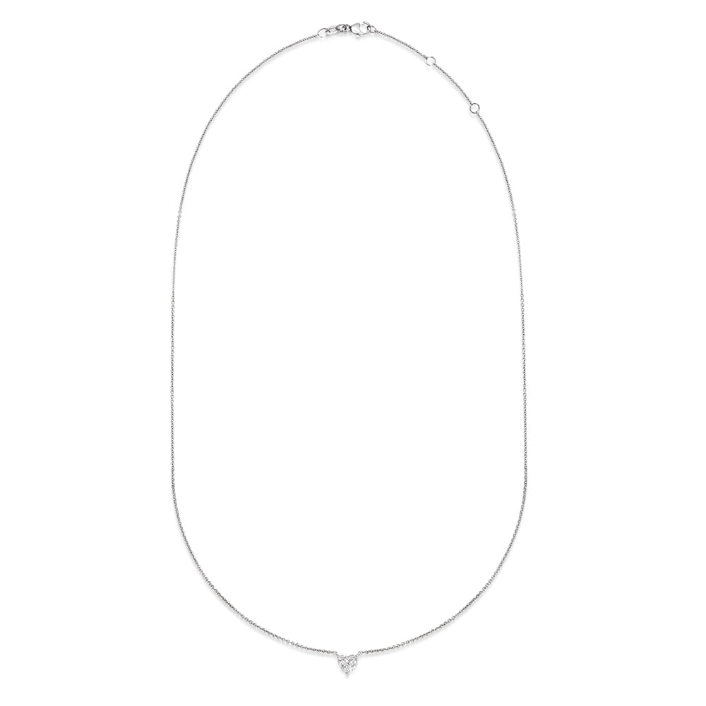 0.7 CT Heart Solitaire Lab Grown Diamond Necklace