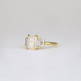Emerald Lab Grown Diamond Five Stone Engagement Ring