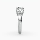 Bezel Emerald Lab Grown Diamond Engagement Ring: 2 CT