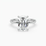 Bezel Emerald Lab Grown Diamond Engagement Ring: 2 CT