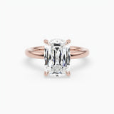 Bezel Emerald Lab Grown Diamond Engagement Ring: 2 CT
