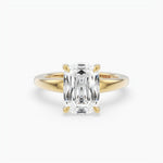 Bezel Emerald Lab Grown Diamond Engagement Ring: 2 CT