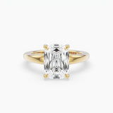 Bezel Emerald Lab Grown Diamond Engagement Ring: 2 CT