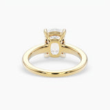 Bezel Emerald Lab Grown Diamond Engagement Ring: 2 CT