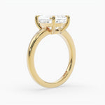 Bezel Emerald Lab Grown Diamond Engagement Ring: 2 CT