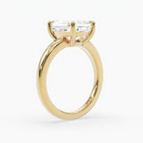 Bezel Emerald Lab Grown Diamond Engagement Ring: 2 CT