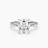 Bezel Emerald Lab Grown Diamond Engagement Ring: 2 CT