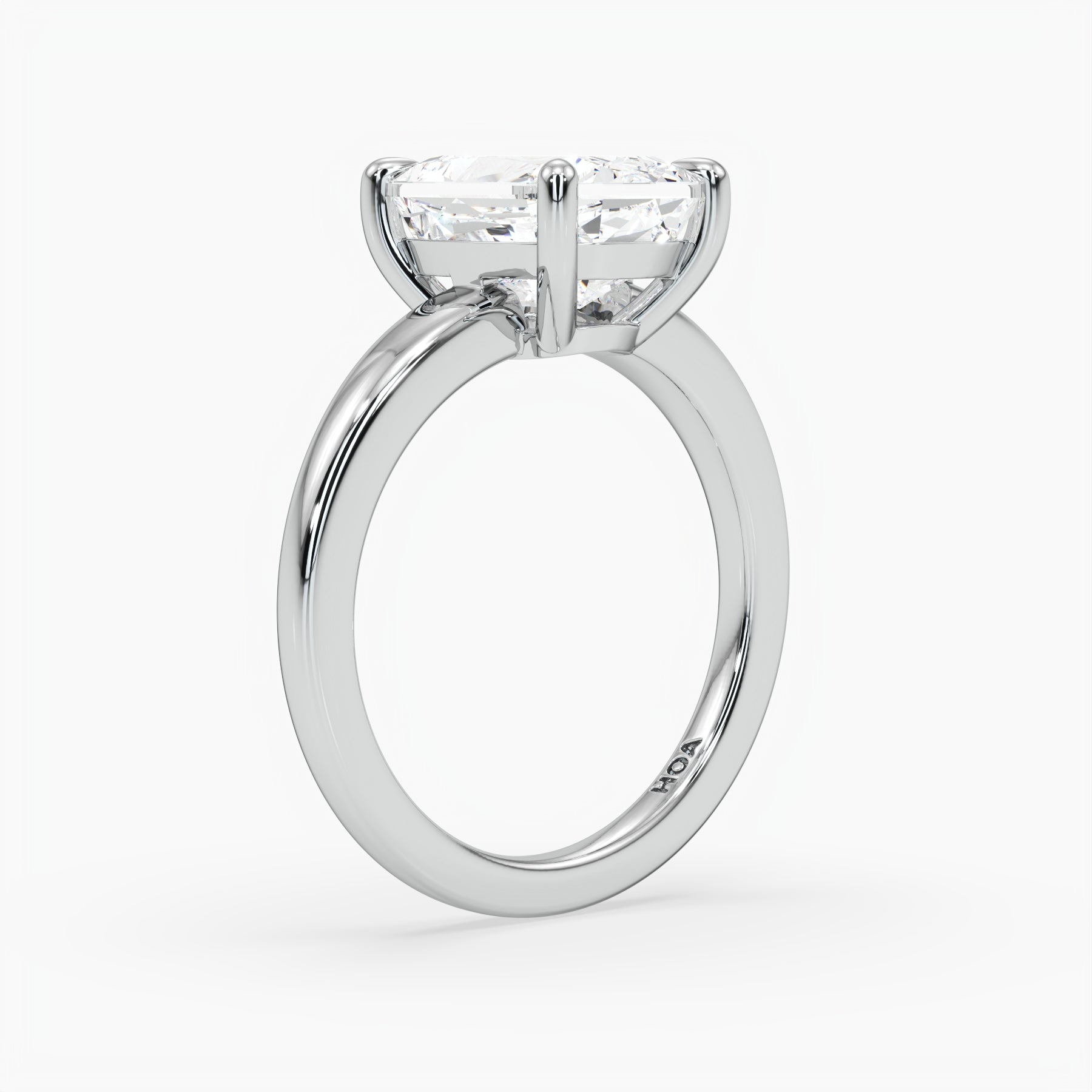 Bezel Emerald Lab Grown Diamond Engagement Ring: 2 CT