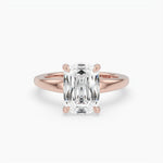 Bezel Emerald Lab Grown Diamond Engagement Ring: 2 CT