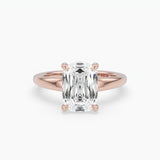 Bezel Emerald Lab Grown Diamond Engagement Ring: 2 CT