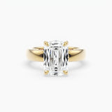 Bezel Emerald Lab Grown Diamond Engagement Ring: 2 CT