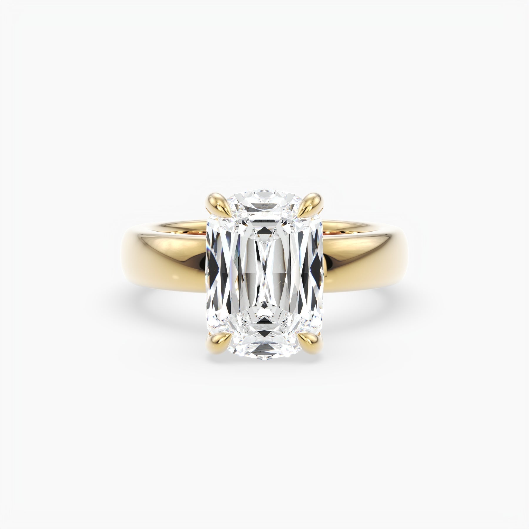 Bezel Emerald Lab Grown Diamond Engagement Ring: 2 CT