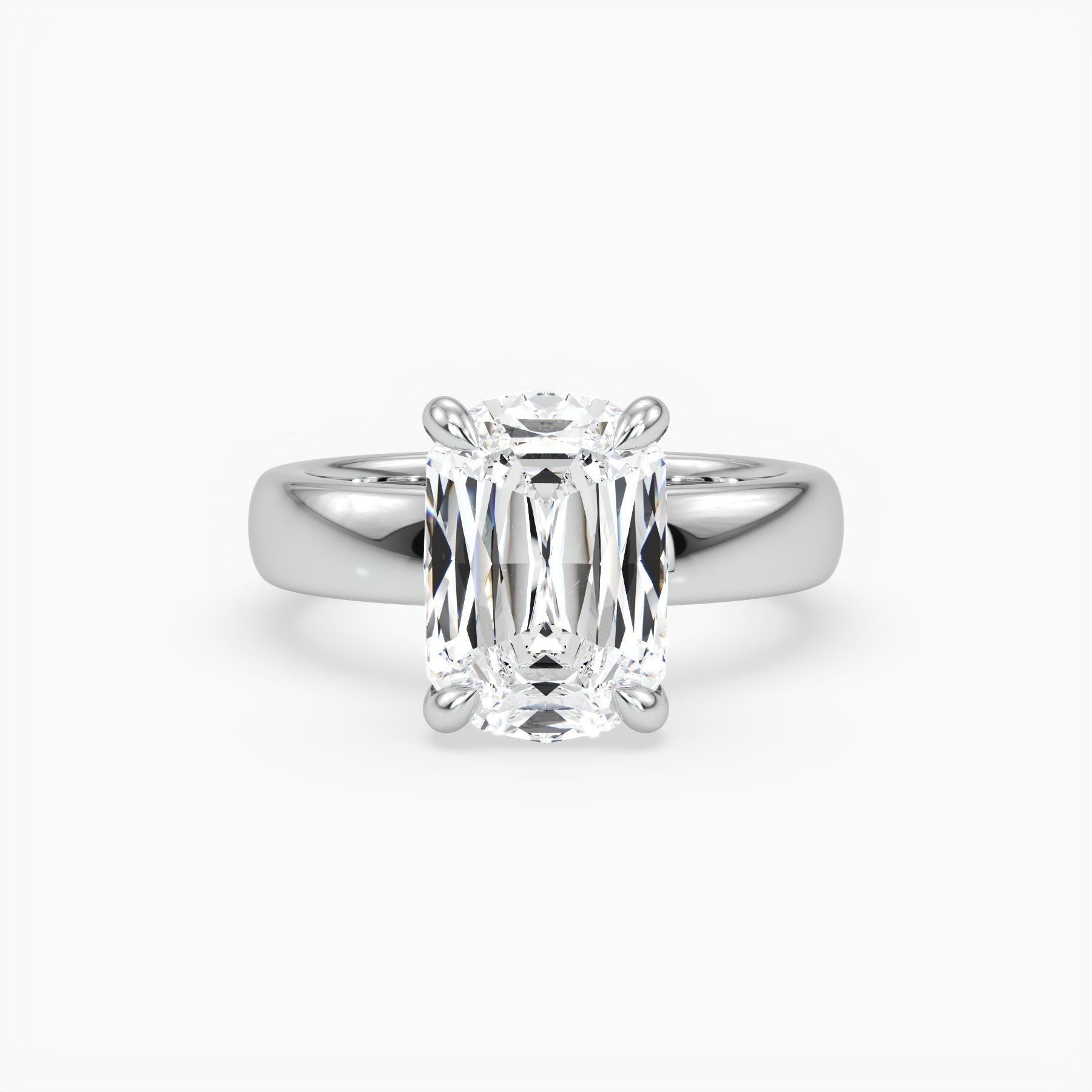 Bezel Emerald Lab Grown Diamond Engagement Ring: 2 CT
