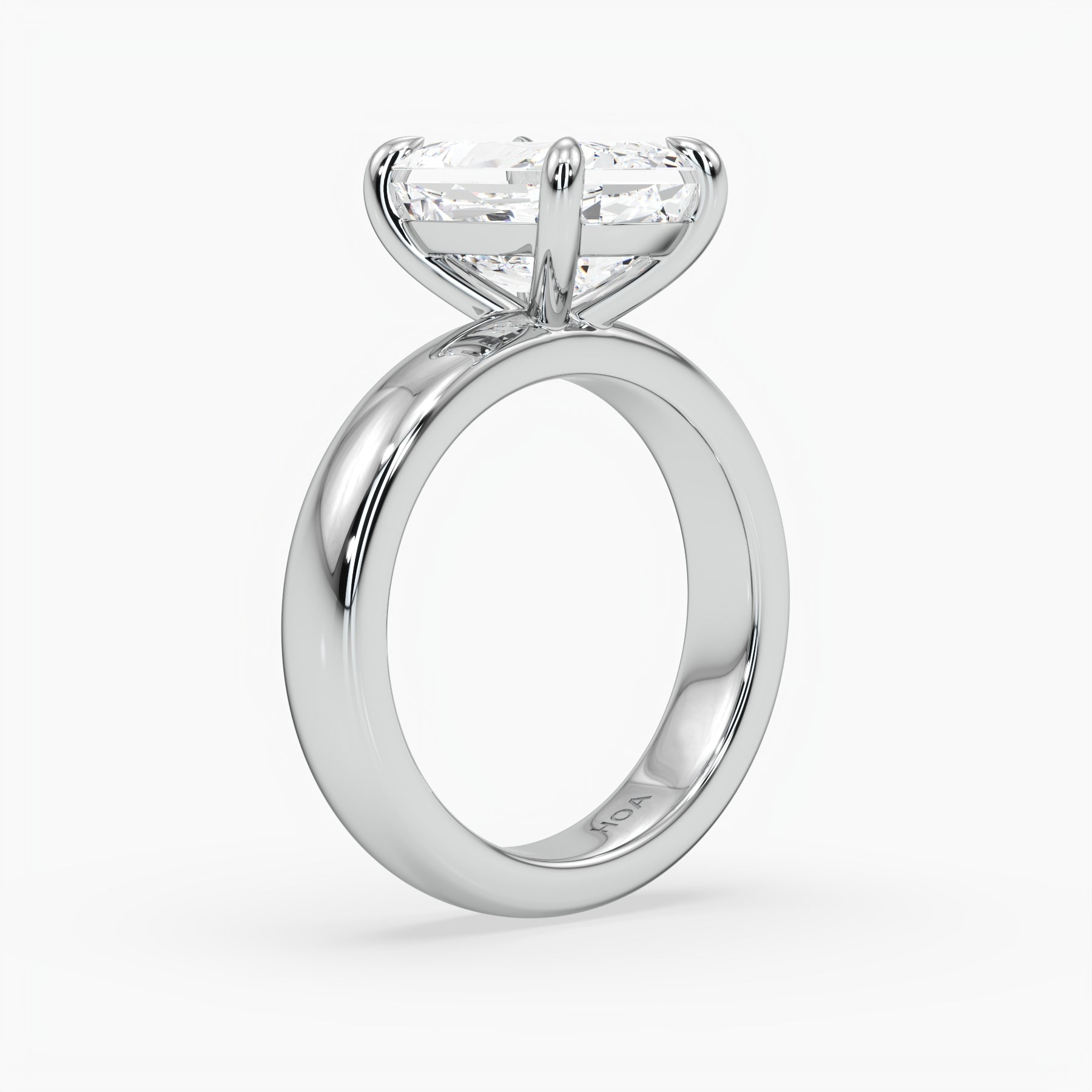 Bezel Emerald Lab Grown Diamond Engagement Ring: 2 CT