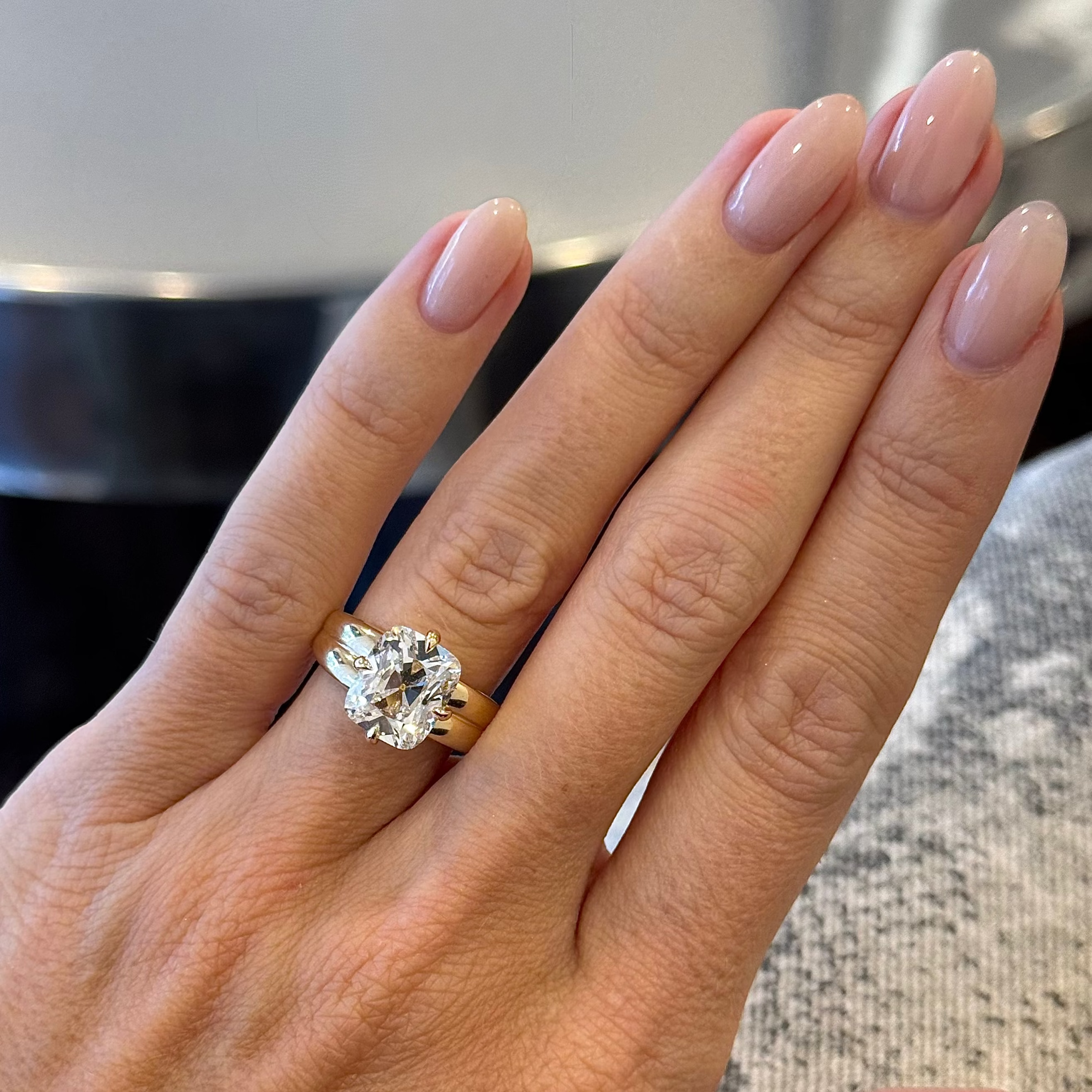 Bezel Emerald Lab Grown Diamond Engagement Ring: 2 CT