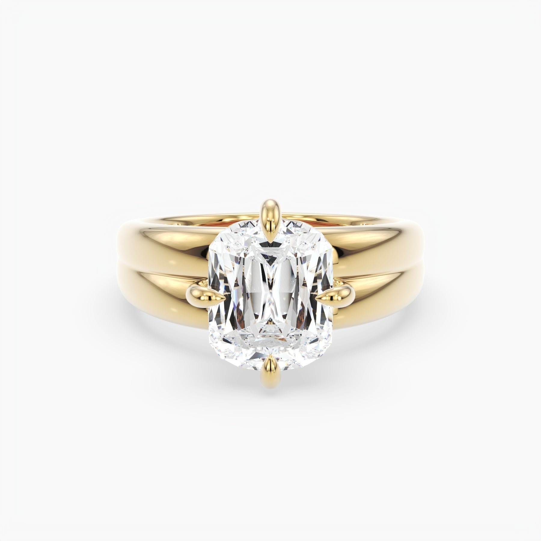 Bezel Emerald Lab Grown Diamond Engagement Ring: 2 CT