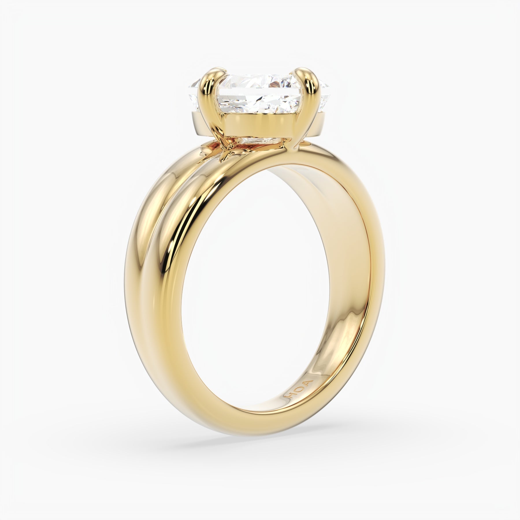 Bezel Emerald Lab Grown Diamond Engagement Ring: 2 CT