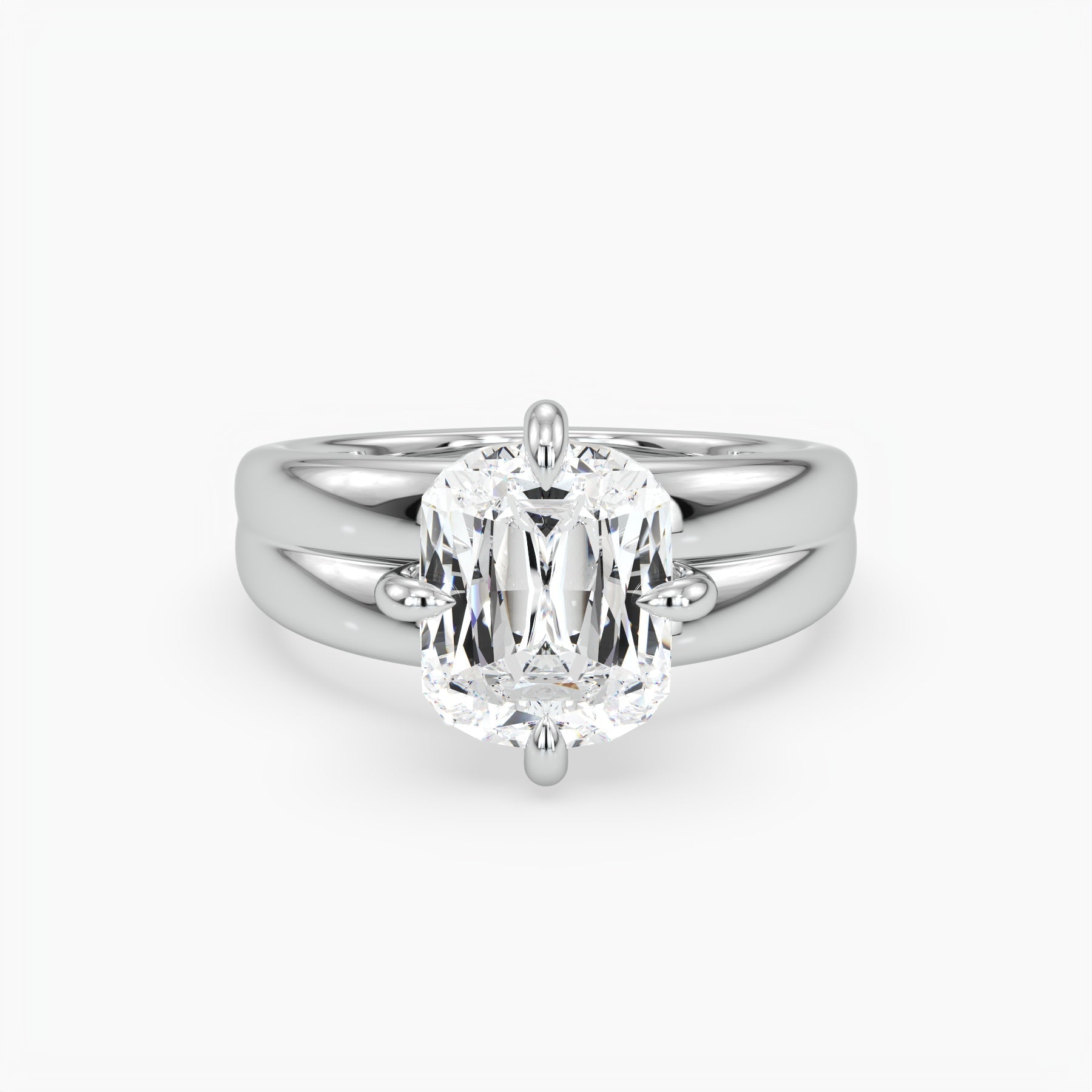Bezel Emerald Lab Grown Diamond Engagement Ring: 2 CT
