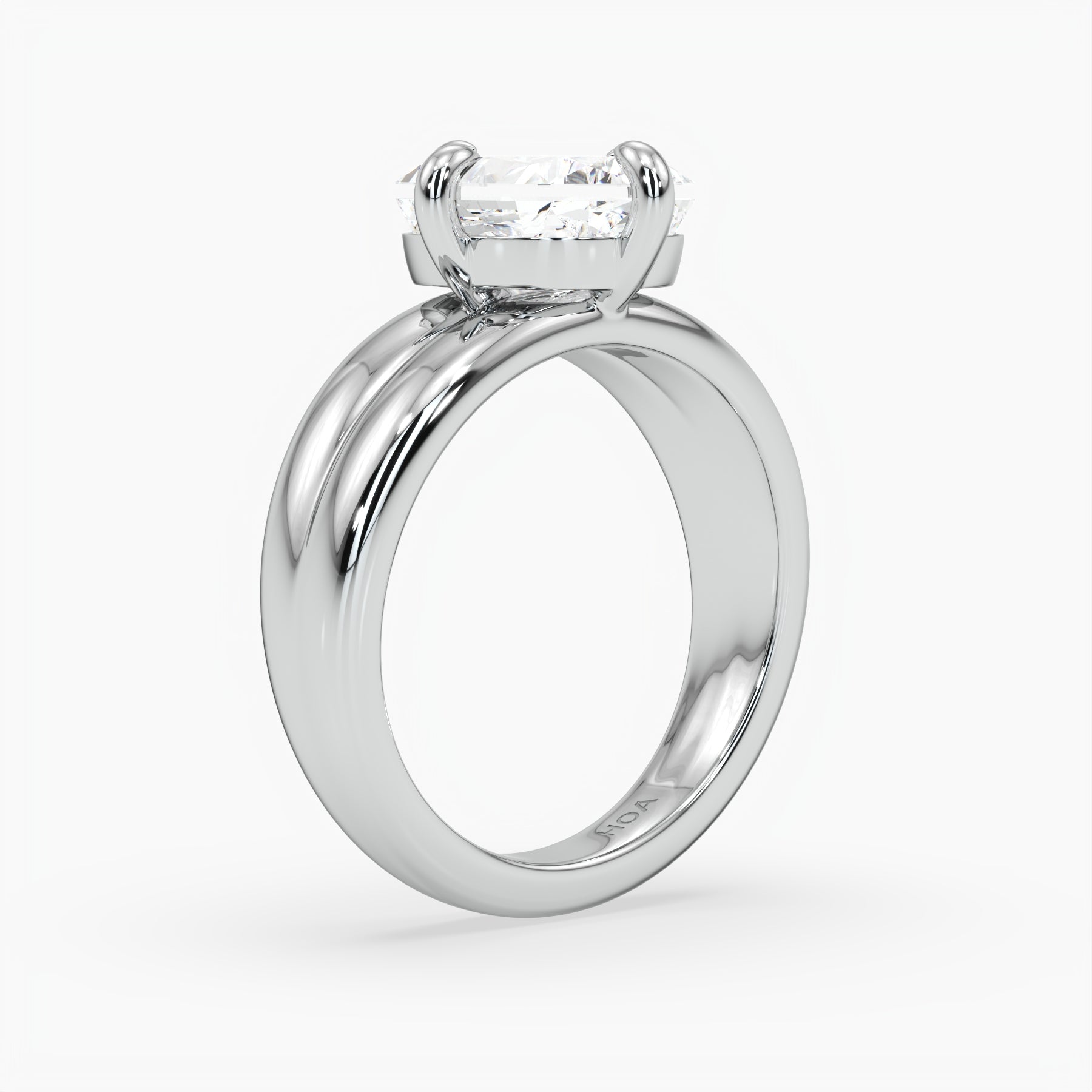 Bezel Emerald Lab Grown Diamond Engagement Ring: 2 CT