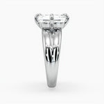 Bezel Emerald Lab Grown Diamond Engagement Ring: 2 CT