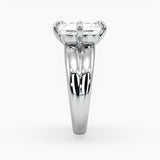 Bezel Emerald Lab Grown Diamond Engagement Ring: 2 CT