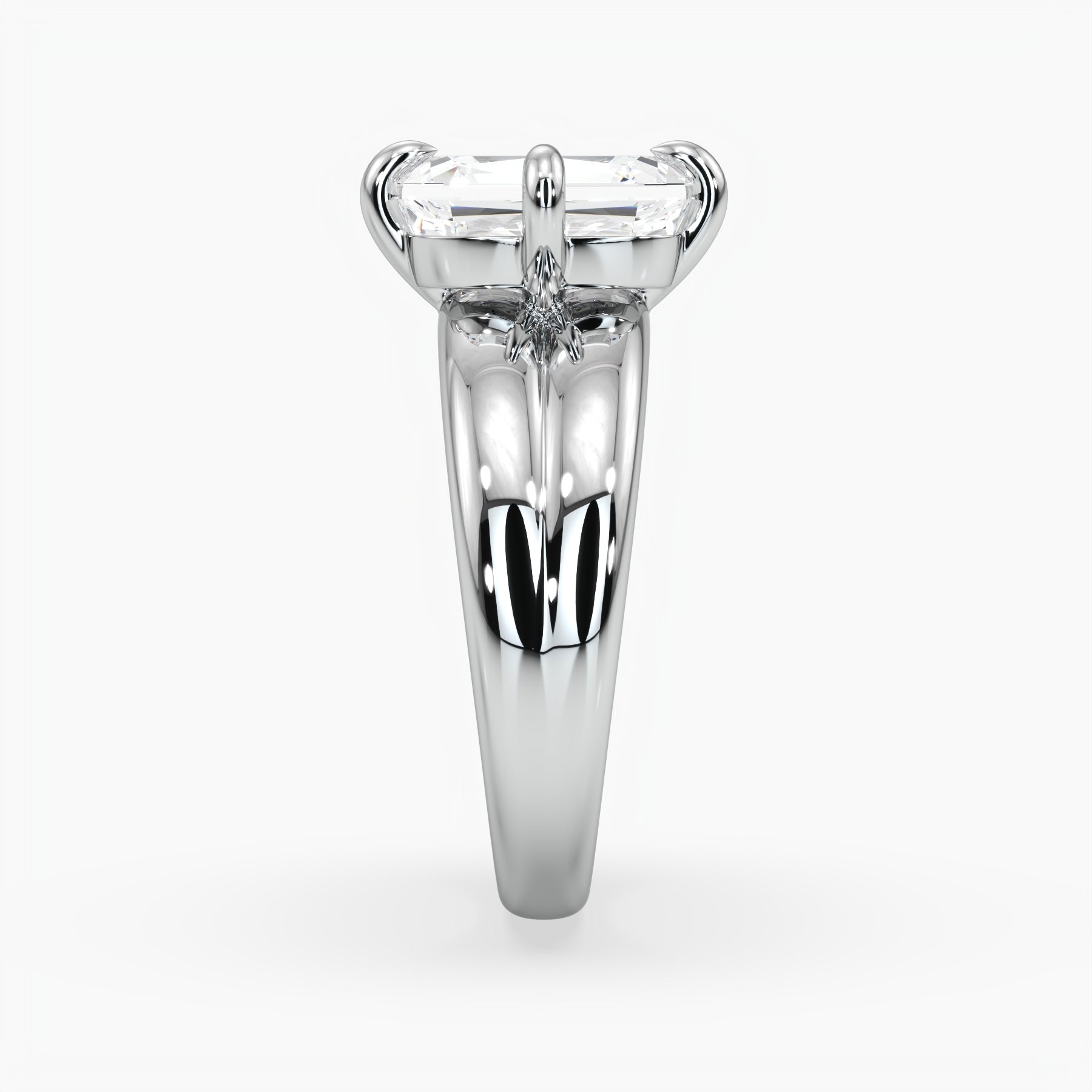 Bezel Emerald Lab Grown Diamond Engagement Ring: 2 CT
