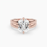 Bezel Emerald Lab Grown Diamond Engagement Ring: 2 CT