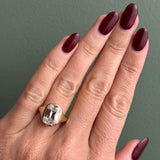 Bezel Emerald Lab Grown Diamond Engagement Ring: 2 CT