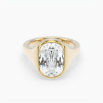Bezel Emerald Lab Grown Diamond Engagement Ring: 2 CT