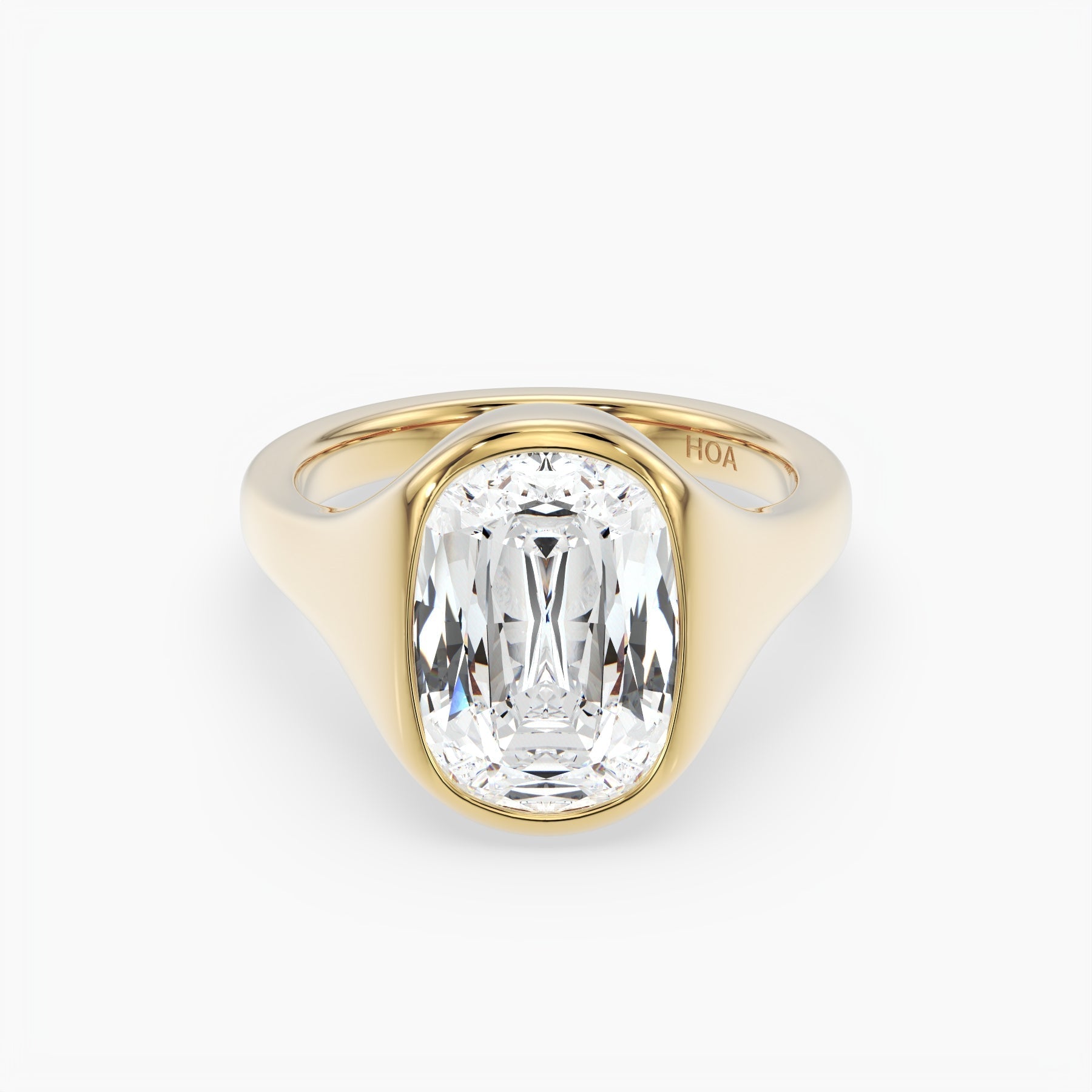 Bezel Emerald Lab Grown Diamond Engagement Ring: 2 CT