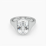 Bezel Emerald Lab Grown Diamond Engagement Ring: 2 CT