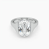 Bezel Emerald Lab Grown Diamond Engagement Ring: 2 CT