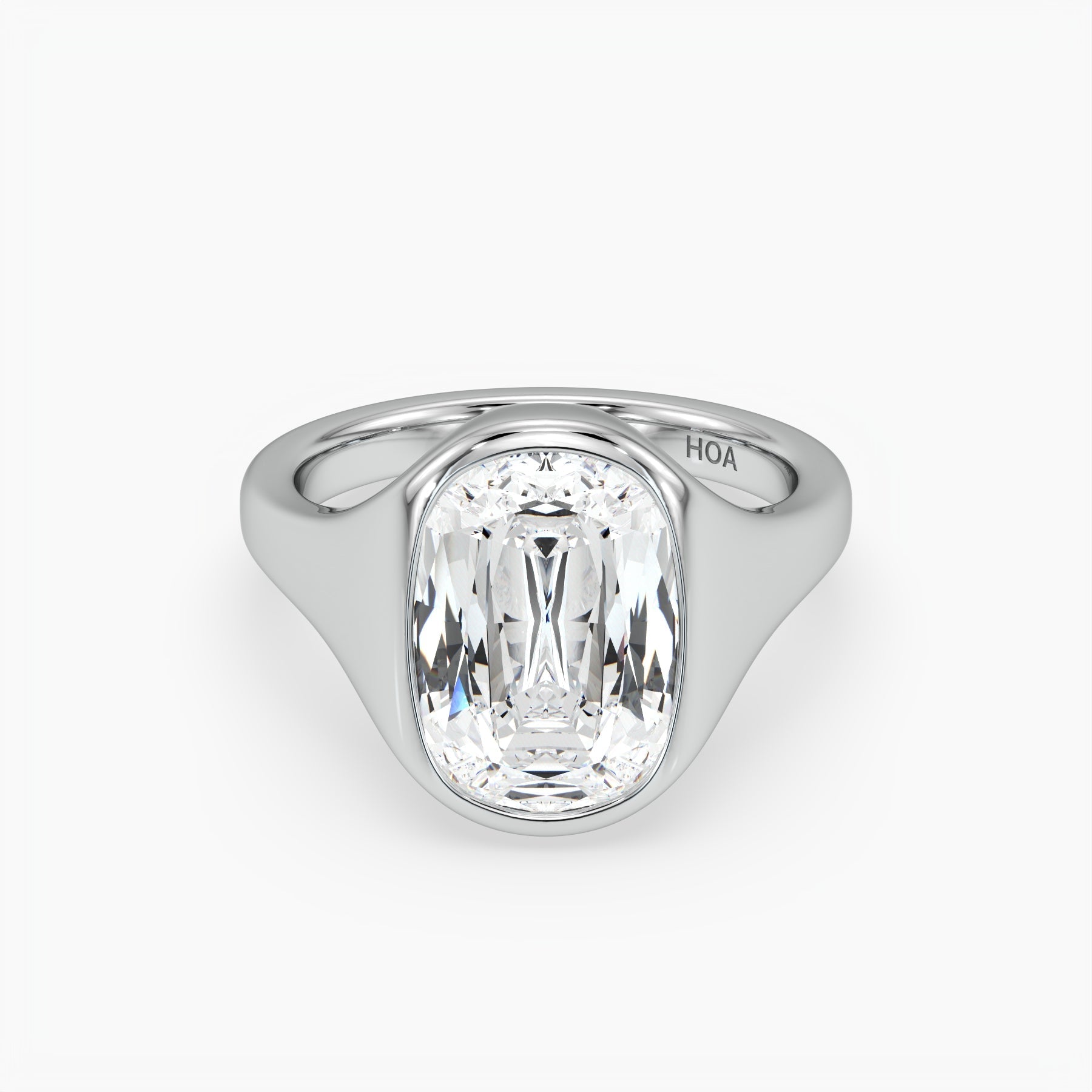 Bezel Emerald Lab Grown Diamond Engagement Ring: 2 CT