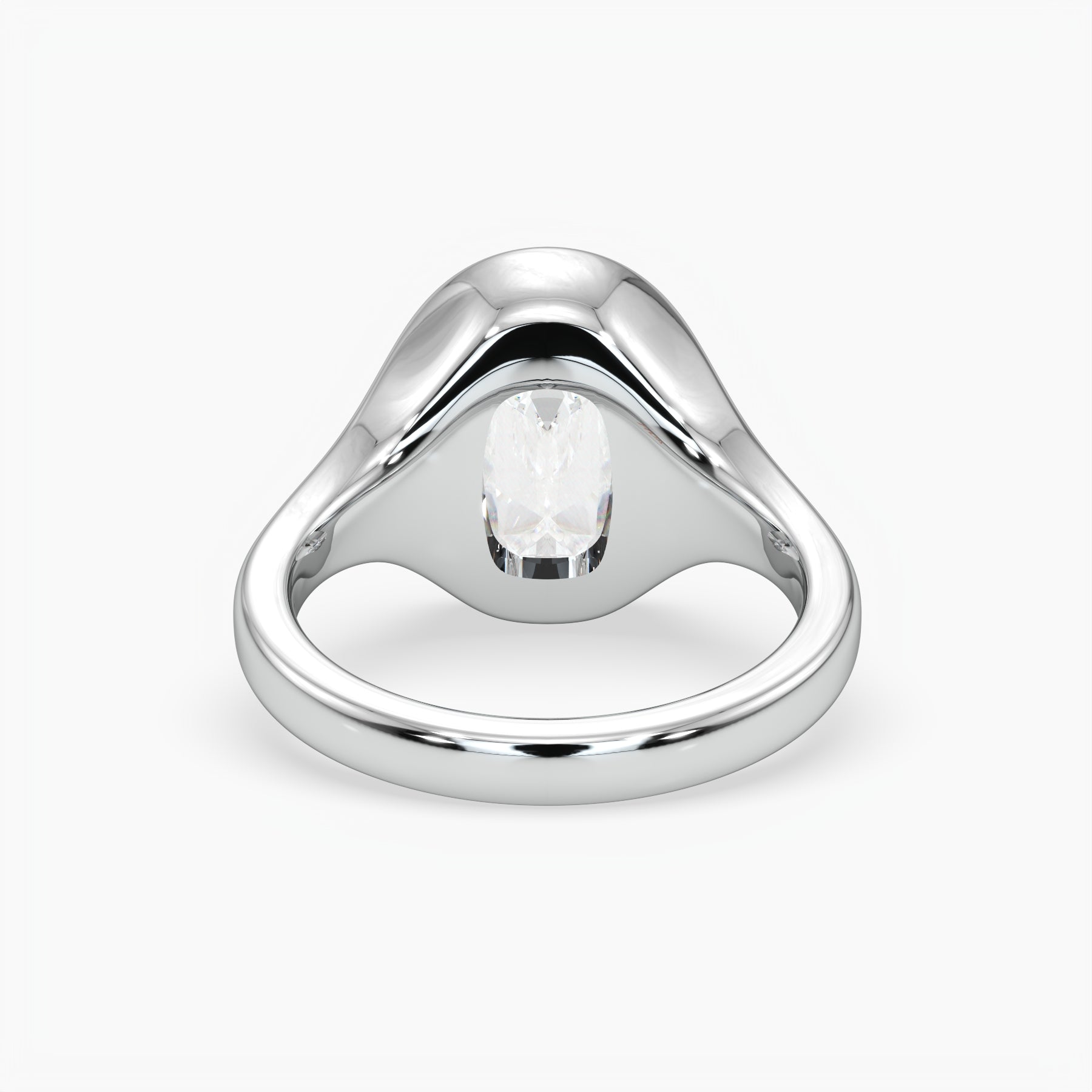 Bezel Emerald Lab Grown Diamond Engagement Ring: 2 CT