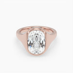 Bezel Emerald Lab Grown Diamond Engagement Ring: 2 CT