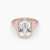 Bezel Emerald Lab Grown Diamond Engagement Ring: 2 CT