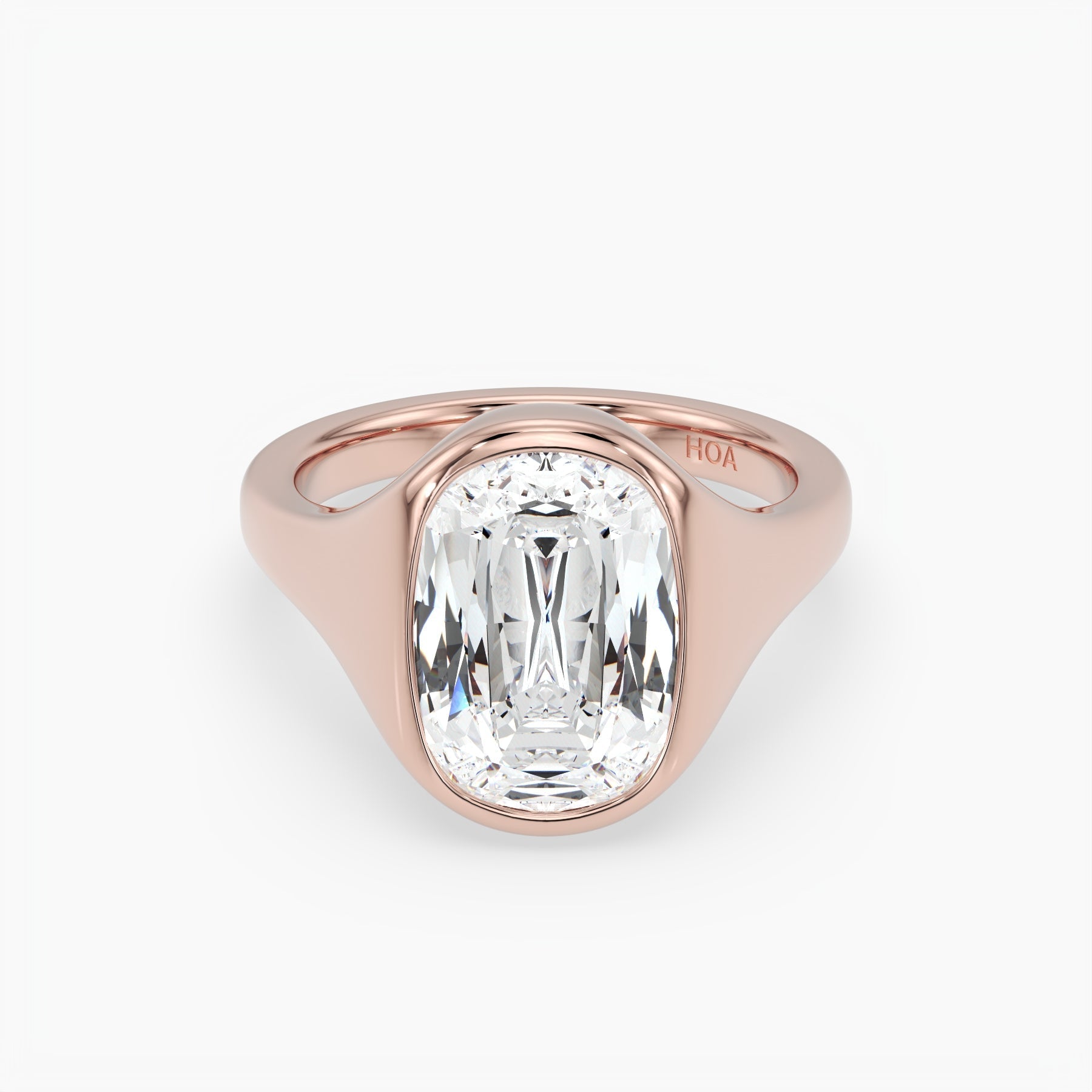 Bezel Emerald Lab Grown Diamond Engagement Ring: 2 CT